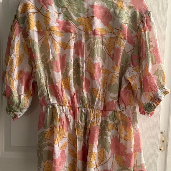 Harve Benard Pink and Green Summer Floral‎ Blouse Plus Size 1X - Picture 7 of 8